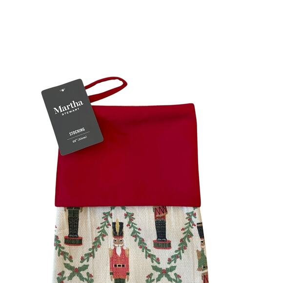 MARTHA STEWART Christmas Nutcrackers Stocking 22in Cotton Holiday Decor NEW - Picture 8 of 11